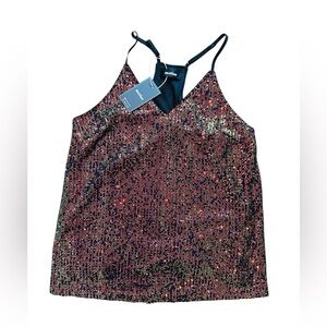 Never worn with tags sequins racer back tank L